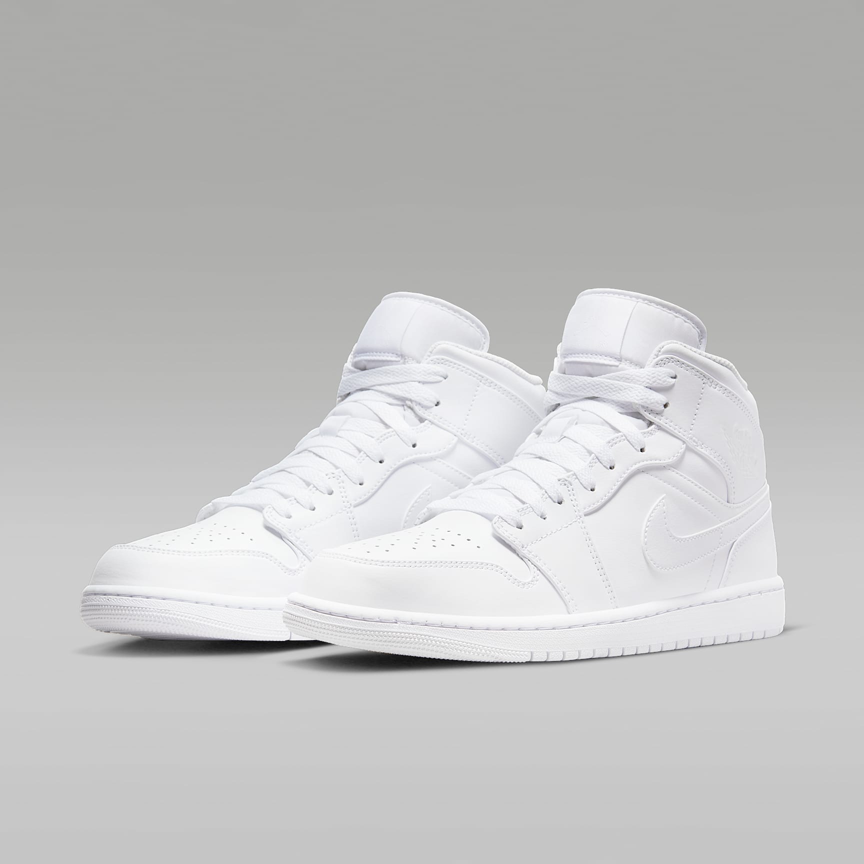 Air Jordan 1 Mid Schuh (Herren) – Weiß/Weiß/Weiß