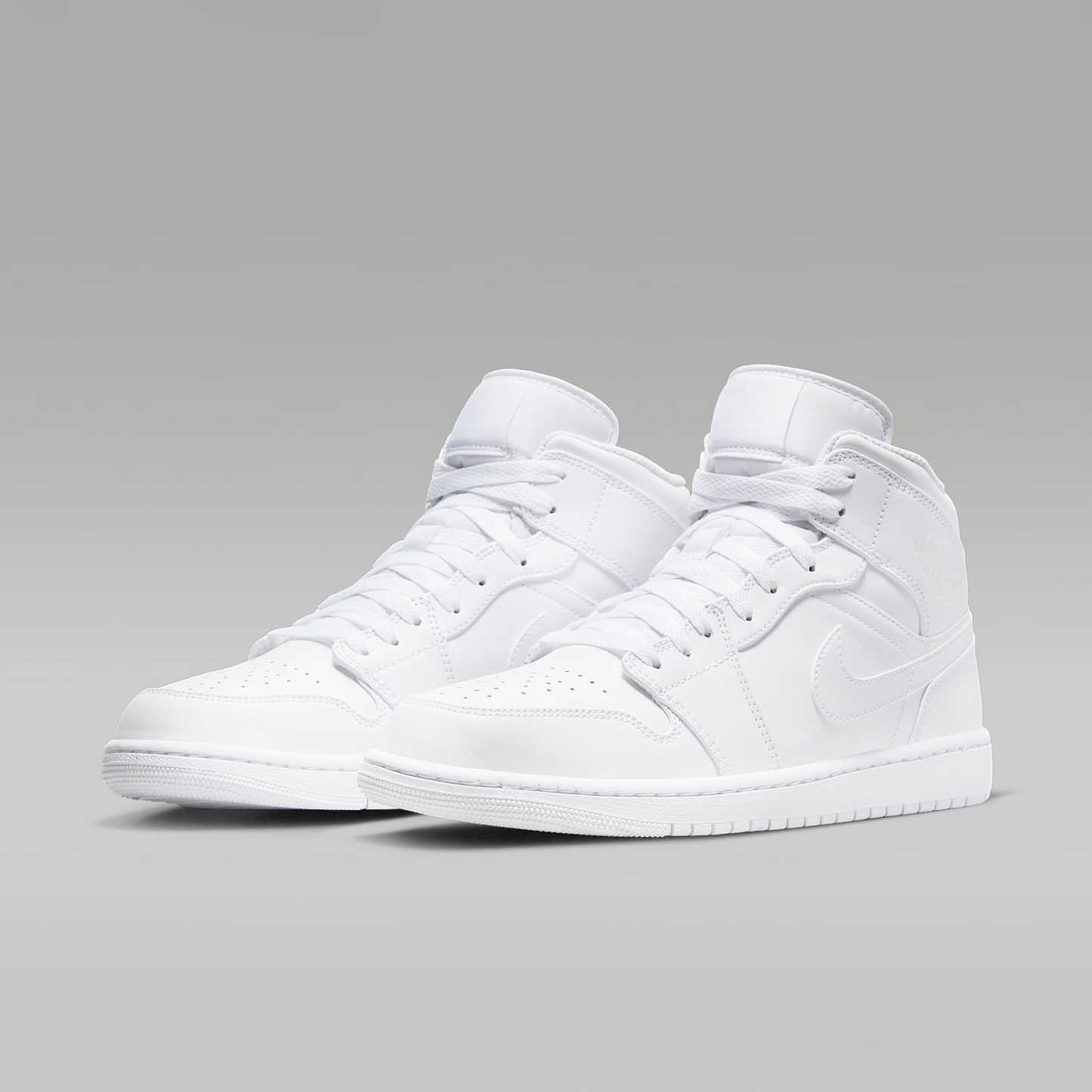 Air Jordan 1 Mid Schuh (Herren) – Weiß/Weiß/Weiß