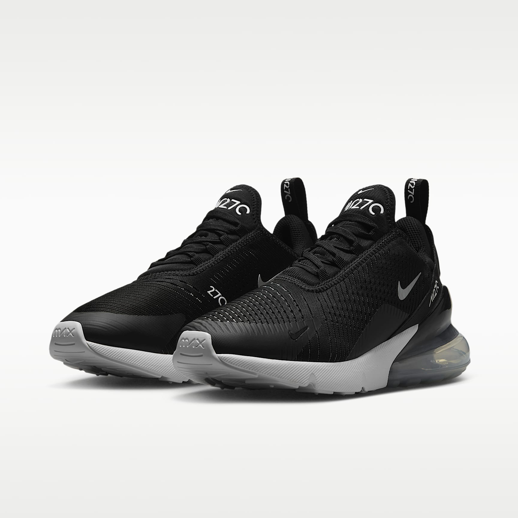 Nike Air Max 270 Damenschuh – Schwarz/Weiß/Metallic Silver