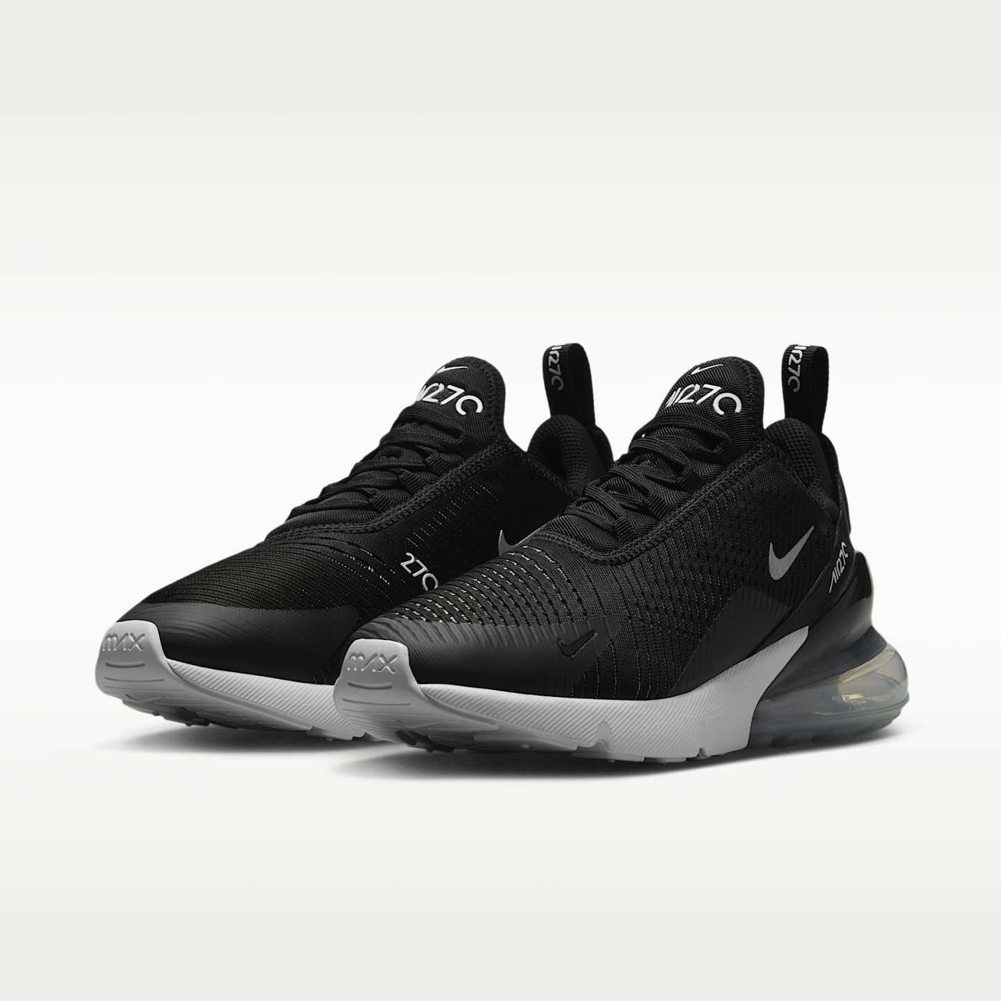 Nike Air Max 270 Damenschuh – Schwarz/Weiß/Metallic Silver
