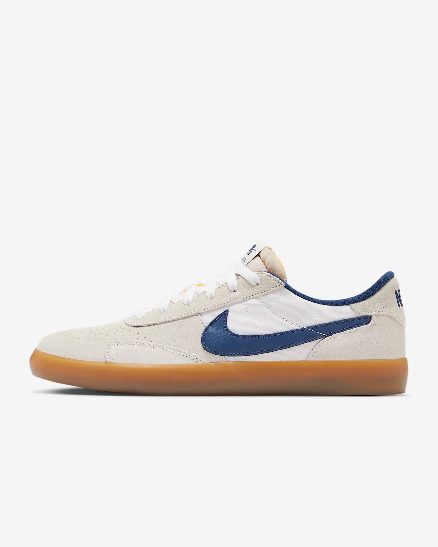 Nike SB Heritage Vulc Skateboardschuh – Summit White/Weiß/Gum Light Brown/Marineblau