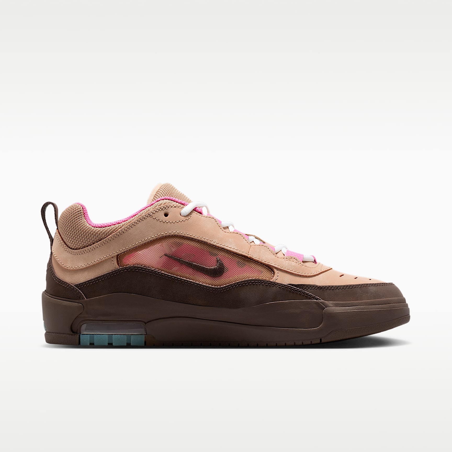Nike Air Max Ishod Skateboardschuh – Hemp/Pinksicle/University Gold/Baroque Brown