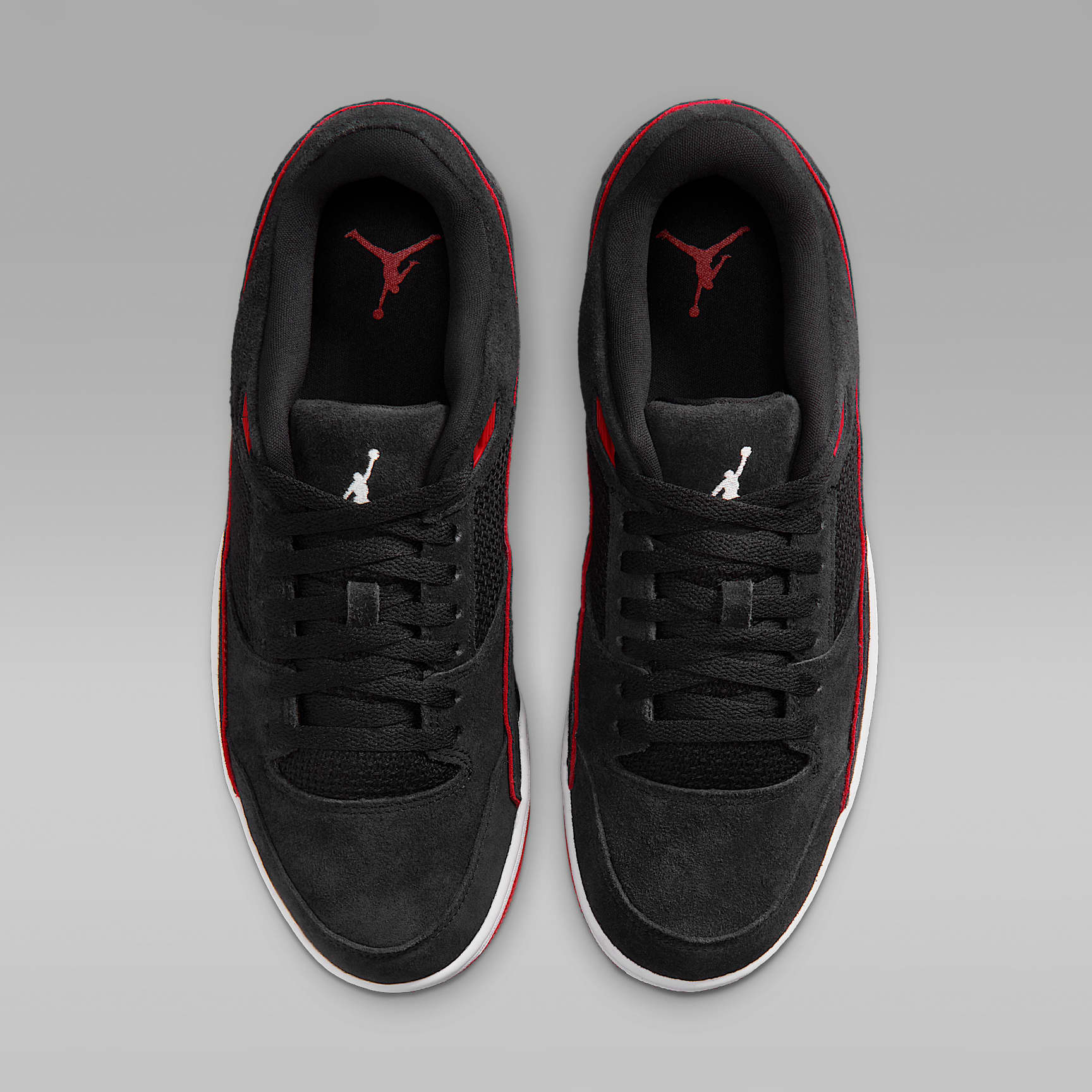 Jordan Flight Court Schuh (Herren) – Schwarz/University Red/Weiß