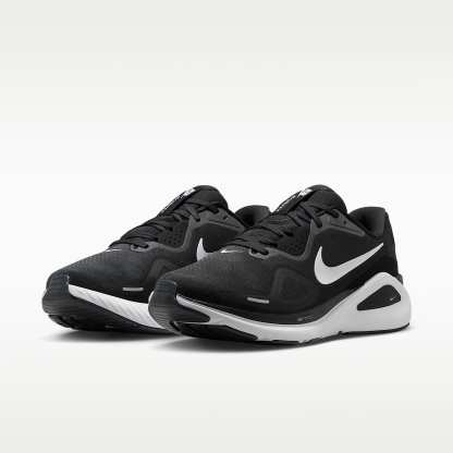 Nike Structure 26 Straßenlaufschuh (weit, Herren) – Schwarz/Wolf Grey/Metallic Silver/Weiß
