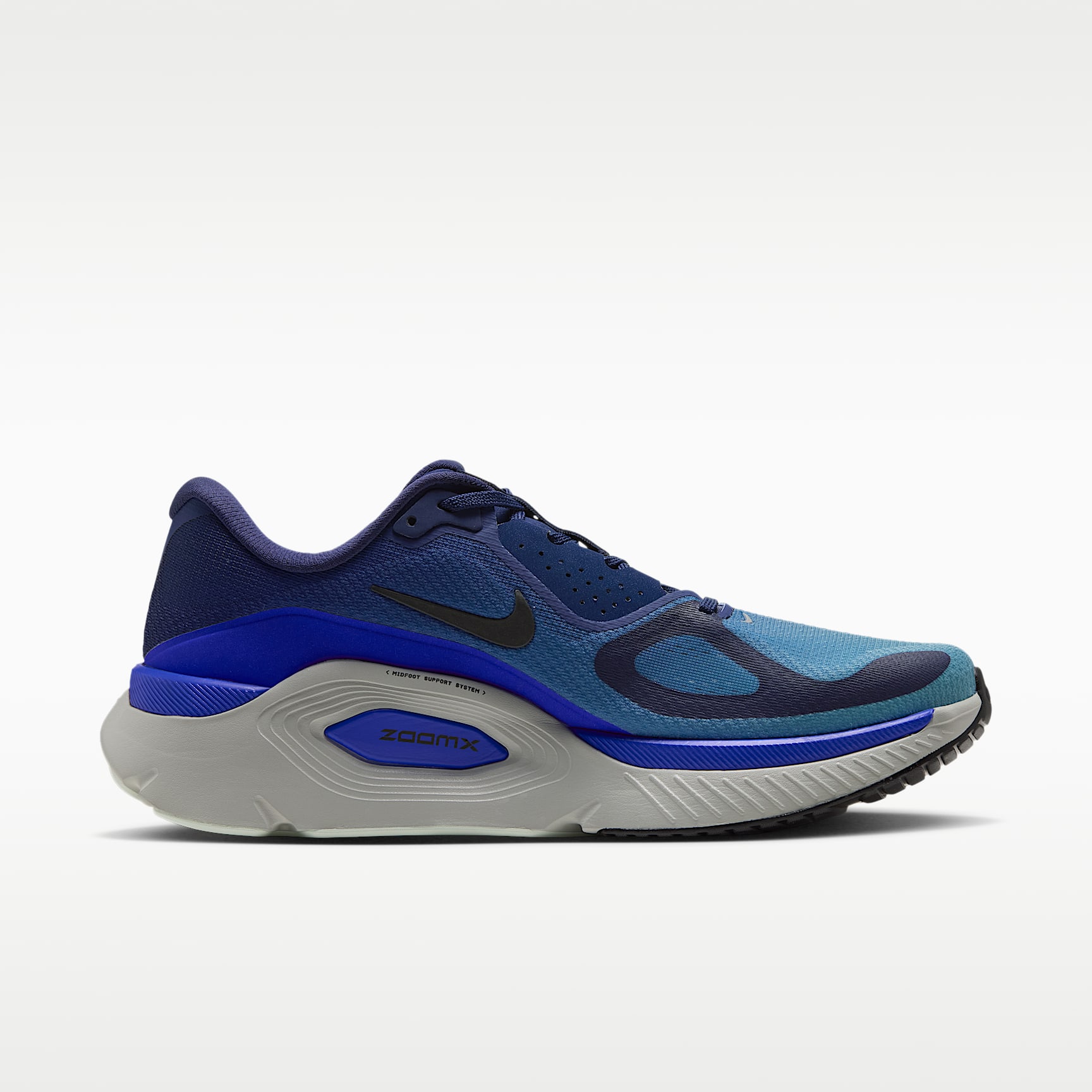 Nike Structure Plus Straßenlaufschuh (Herren) – Midnight Navy/Smokey Blue/Racer Blue/Schwarz