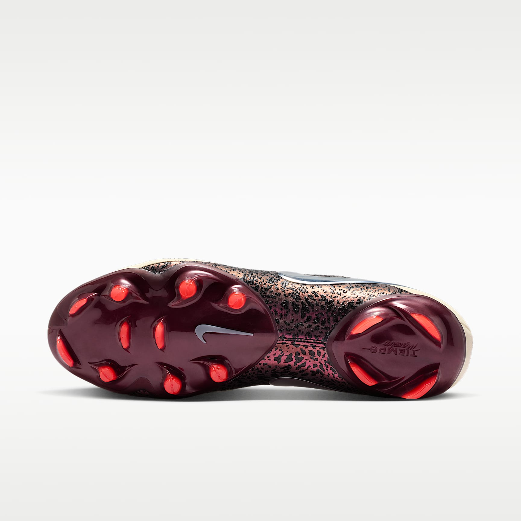 Nike United Tiempo Maestro Elite Low-Top-Fußballschuh für normalen Rasen – Fossil/Burgundy Crush/Metallic Silver