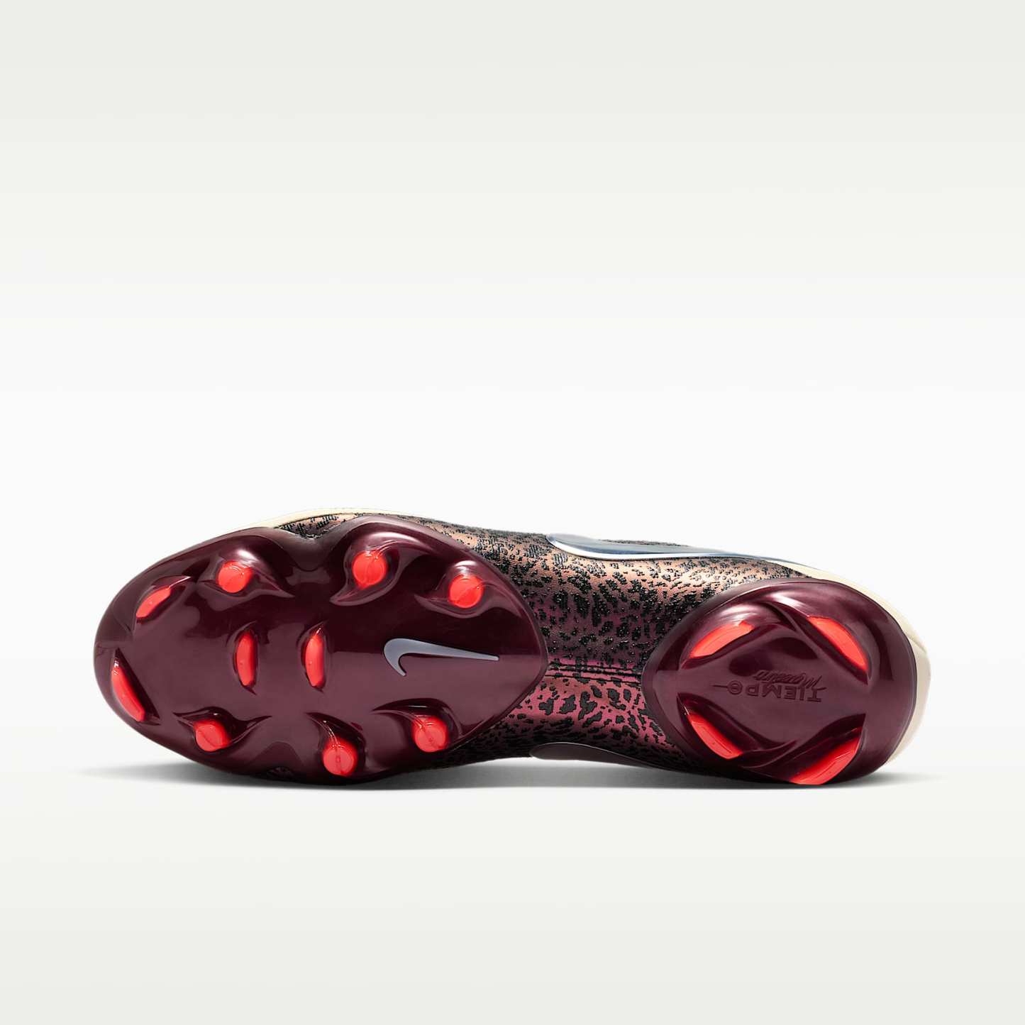 Nike United Tiempo Maestro Elite Low-Top-Fußballschuh für normalen Rasen – Fossil/Burgundy Crush/Metallic Silver