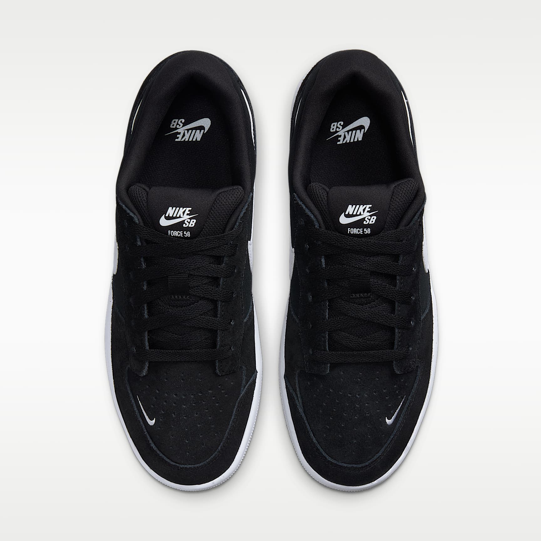 Nike SB Force 58 Skateboardschuh – Schwarz/Schwarz/Weiß