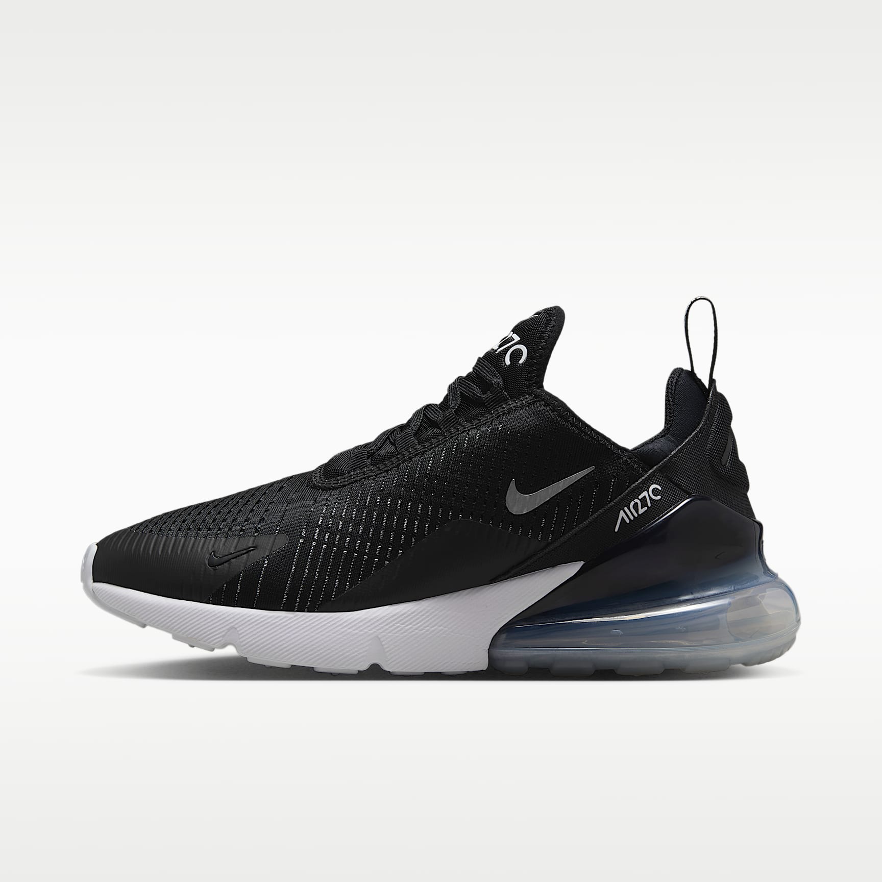 Nike Air Max 270 Damenschuh – Schwarz/Weiß/Metallic Silver