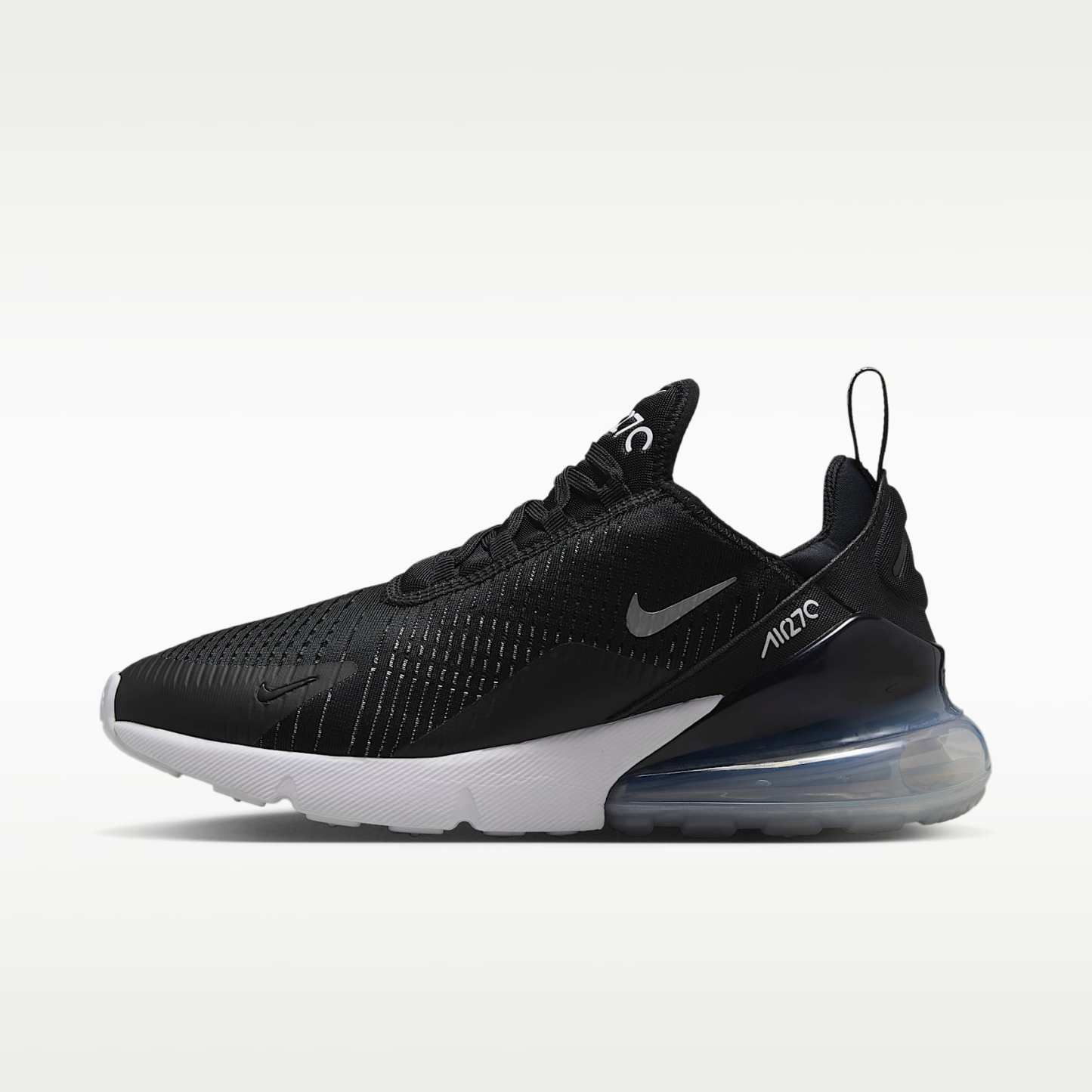 Nike Air Max 270 Damenschuh – Schwarz/Weiß/Metallic Silver