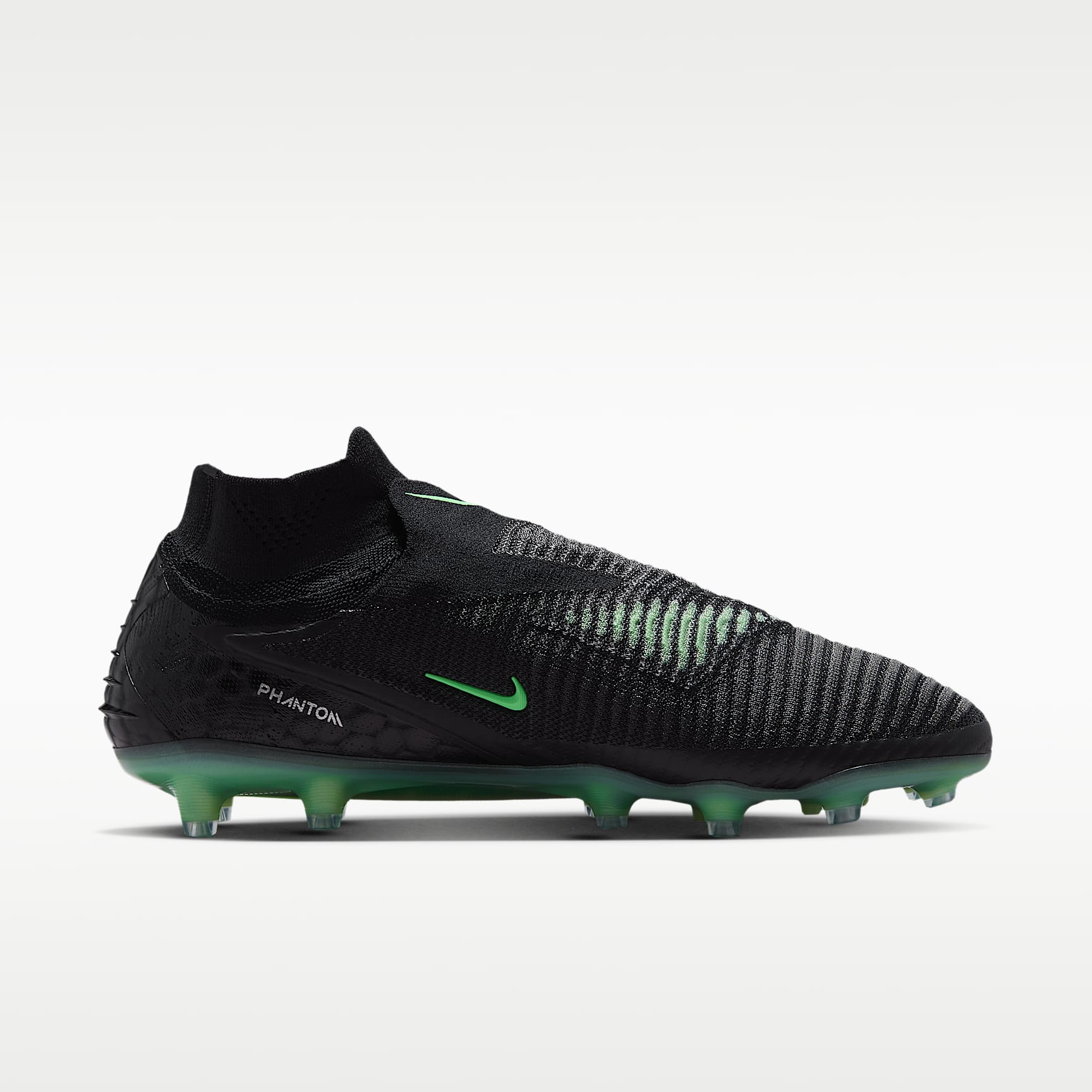 Nike Phantom 6 High Elite Fußballschuh für Kunstrasen – Schwarz/Schwarz/Illusion Green