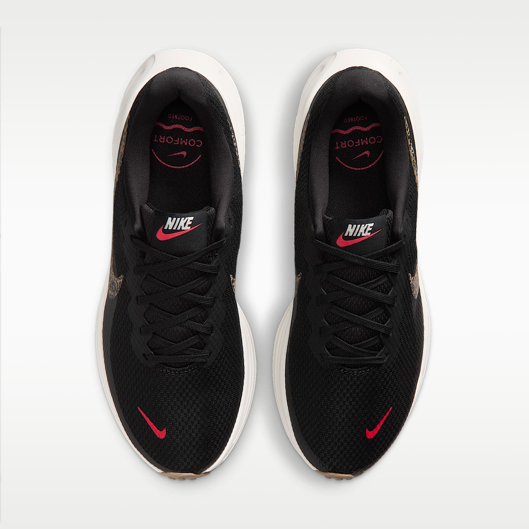 Nike Revolution 8 Straßenlaufschuh (Damen) – Schwarz/Fusion Red/Sail/Multi-Color