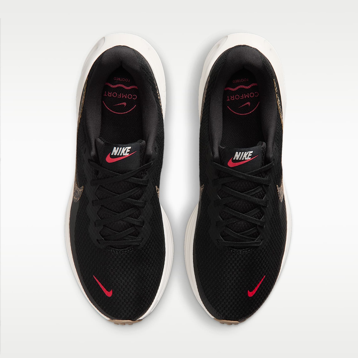 Nike Revolution 8 Straßenlaufschuh (Damen) – Schwarz/Fusion Red/Sail/Multi-Color
