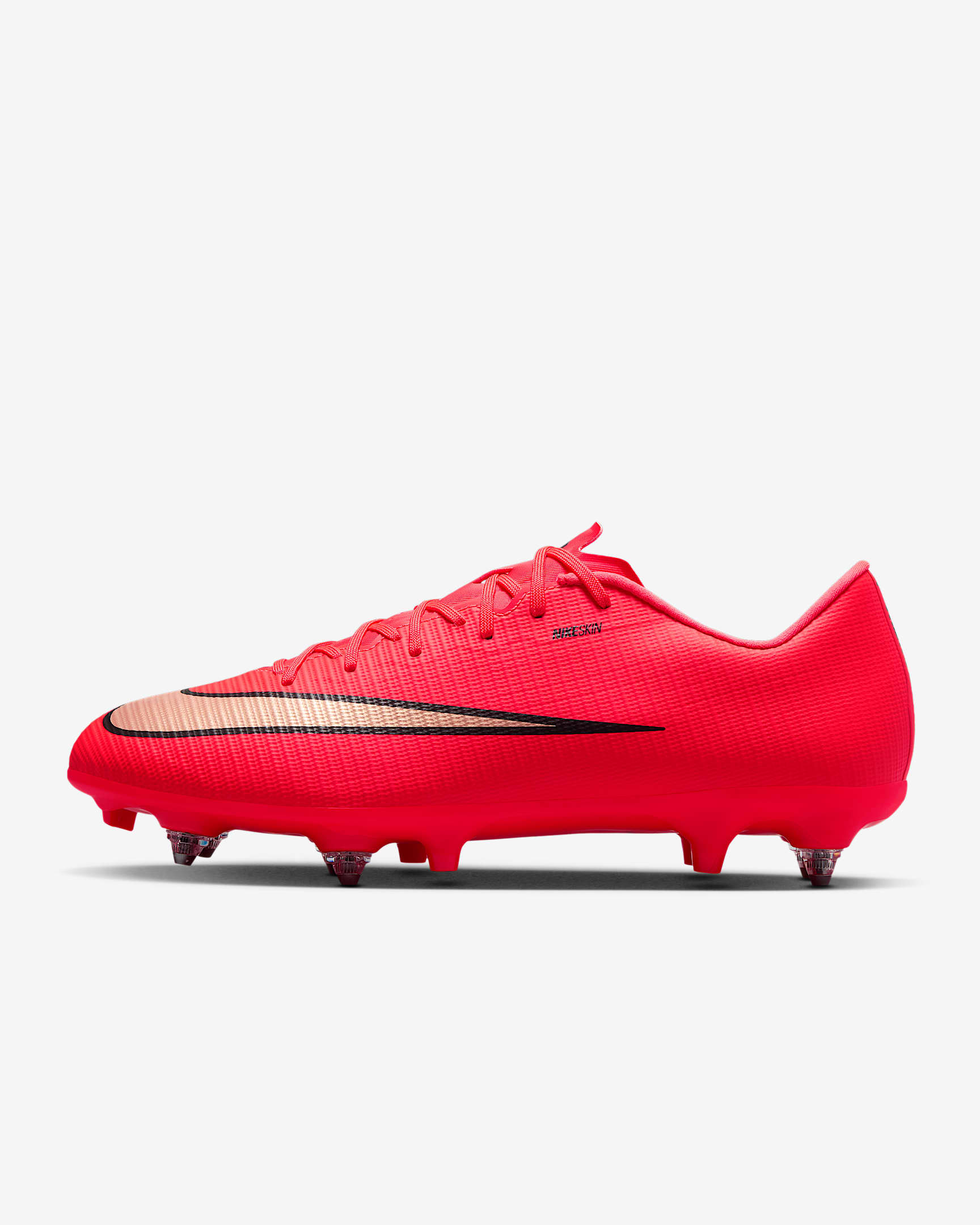 Nike Mercurial Vapor 17 Academy Low-Top-Fußballschuh für weichen Rasen – Bright Crimson/Blur