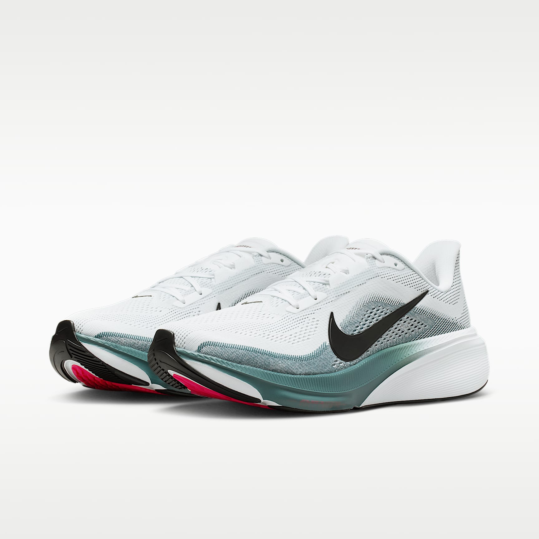Nike Pegasus 42 Straßenlaufschuh (Herren) – Weiß/Mineral Slate/Hyper Pink/Schwarz