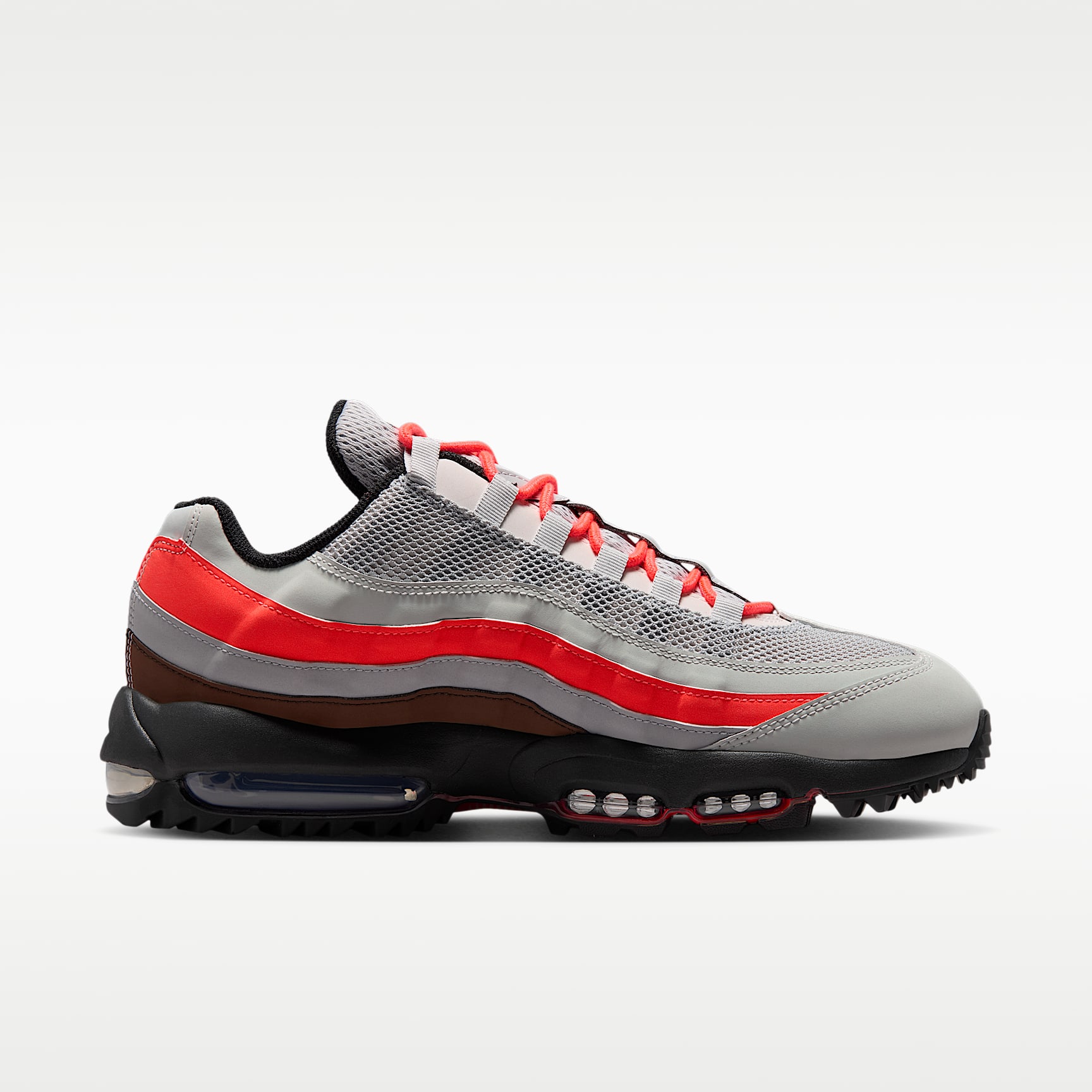 Nike Air Max '95 G Golfschuhe – Light Silver/Light Smoke Grey/Bright Crimson/Schwarz