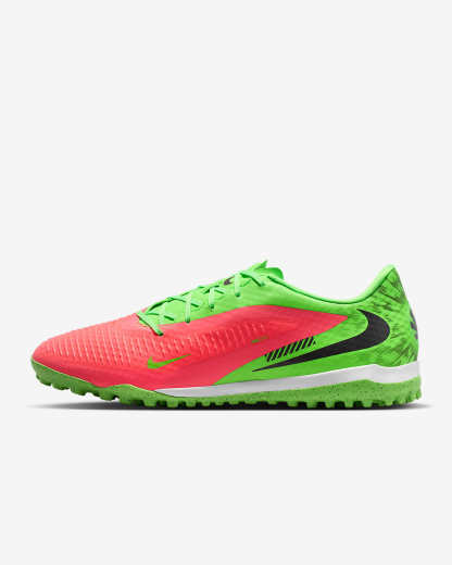 Nike Phantom 6 Low Academy "Erling Haaland" Fußballschuh für Turf – Hot Punch/Green Strike/Schwarz