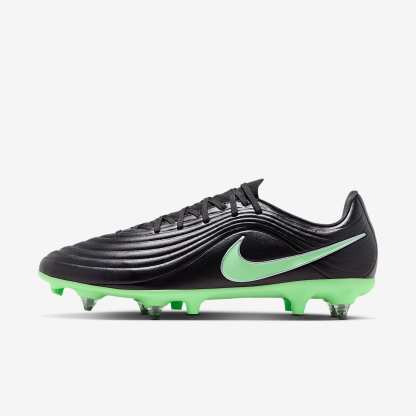 Nike Tiempo Maestro Academy Low Top Fußballschuh für weichen Rasen – Schwarz/Schwarz/Illusion Green