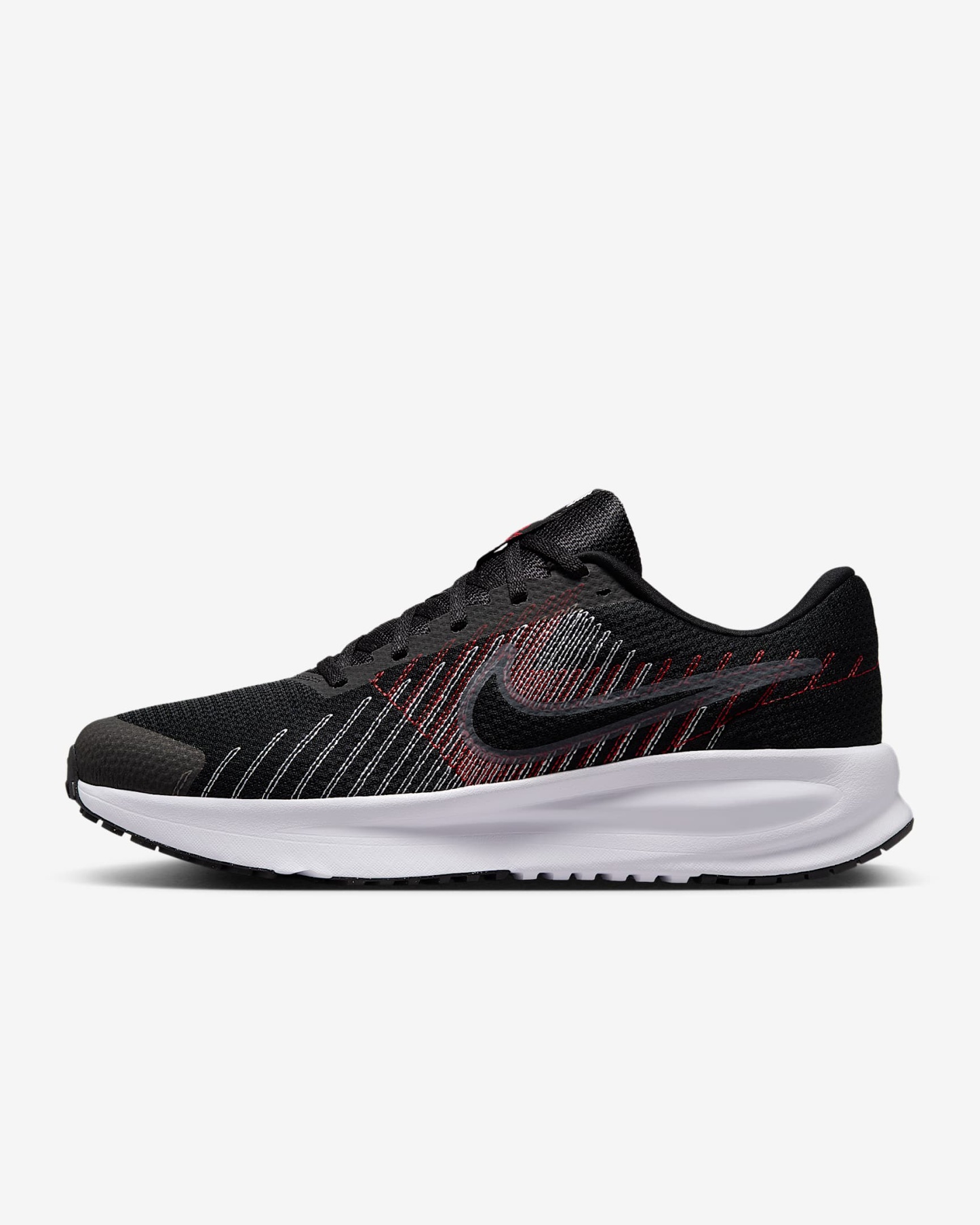 Nike Run Defy Straßenlaufschuh (Herren) – Schwarz/University Red/Weiß/Cool Grey