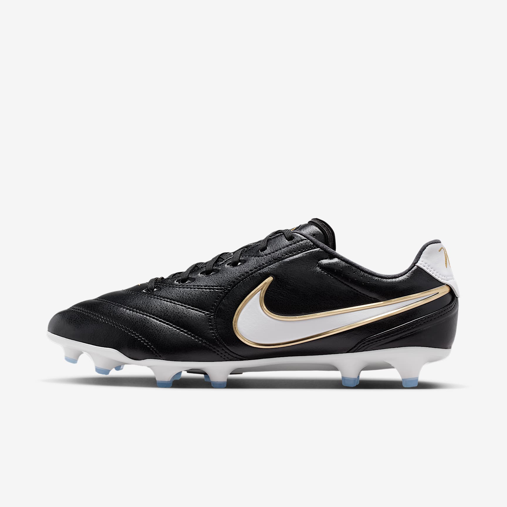 Nike Tiempo Ligera Pro Low-Top-Fußballschuh für normalen Rasen – Schwarz/Weiß