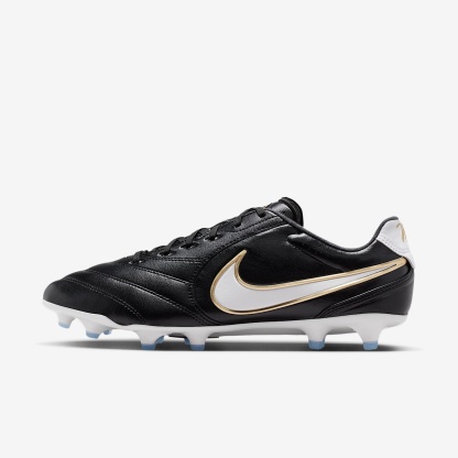 Nike Tiempo Ligera Pro Low-Top-Fußballschuh für normalen Rasen – Schwarz/Weiß