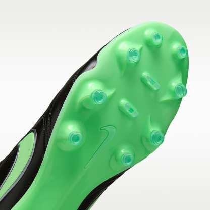Nike Tiempo Ligera Pro Low-Top-Fußballschuh für normalen Rasen – Schwarz/Schwarz/Illusion Green