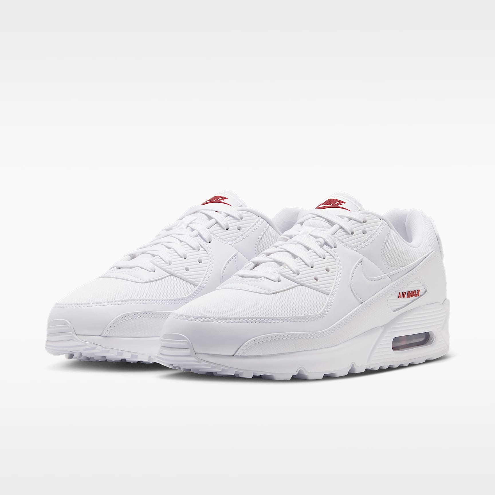 Nike Air Max 90 Schuh (Herren) – Weiß/Tough Red/Weiß