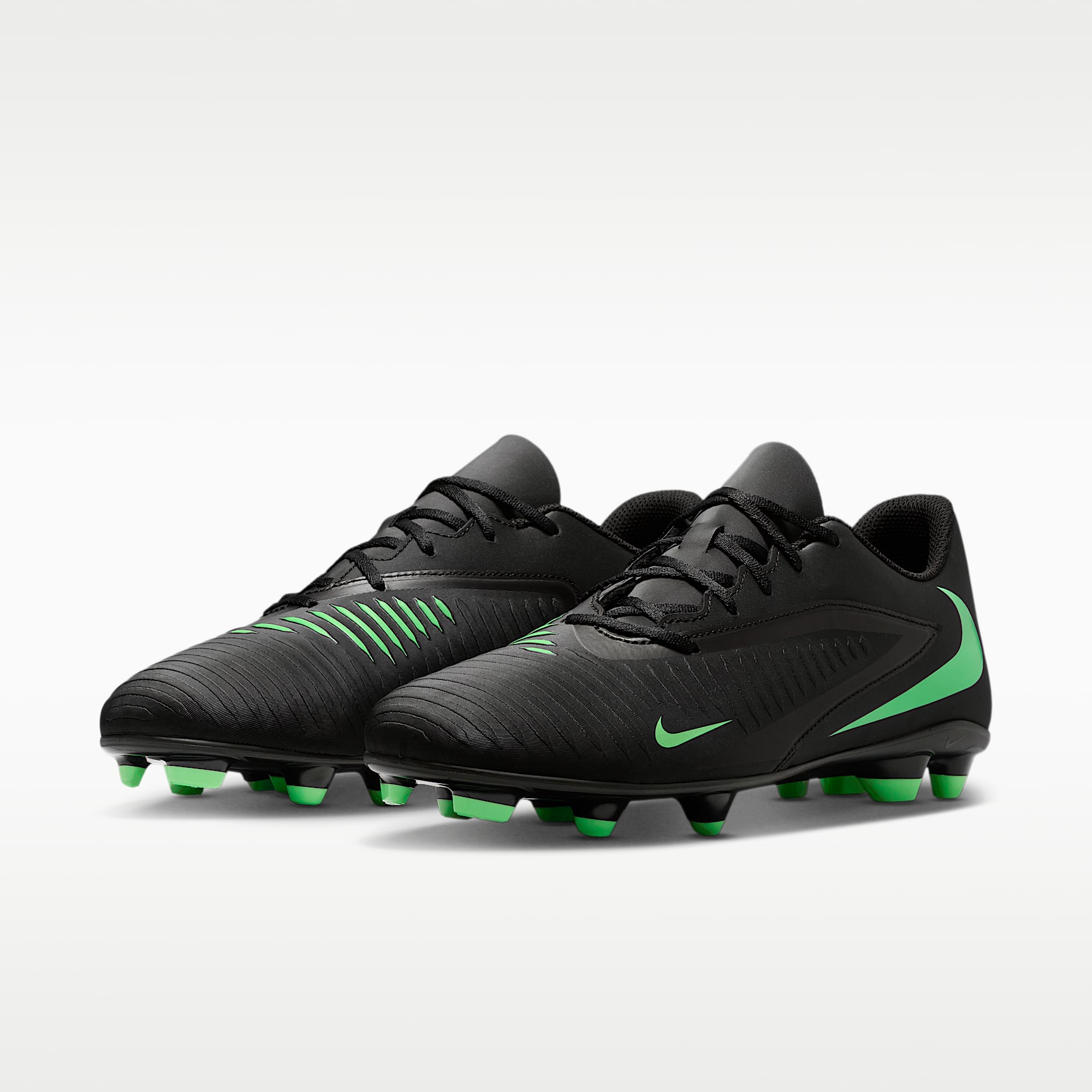Nike Phantom 6 Low Club Fußballschuh für verschiedene Böden – Schwarz/Schwarz/Illusion Green