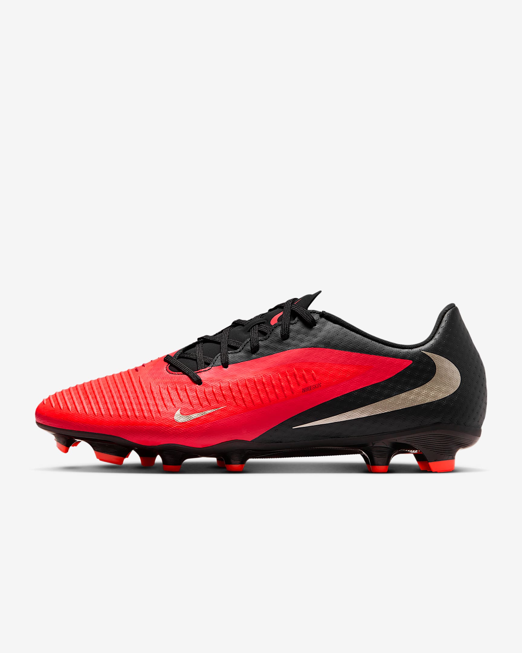 Nike Phantom 6 Low Academy Fußballschuh für verschiedene Böden – Bright Crimson/Schwarz/Blur