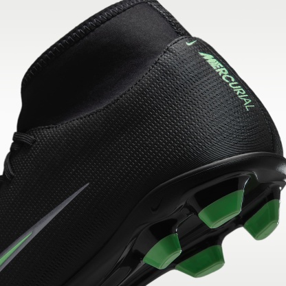 Nike Mercurial Superfly 11 Club High-Top-Fußballschuh für verschiedene Böden – Schwarz/Schwarz/Illusion Green