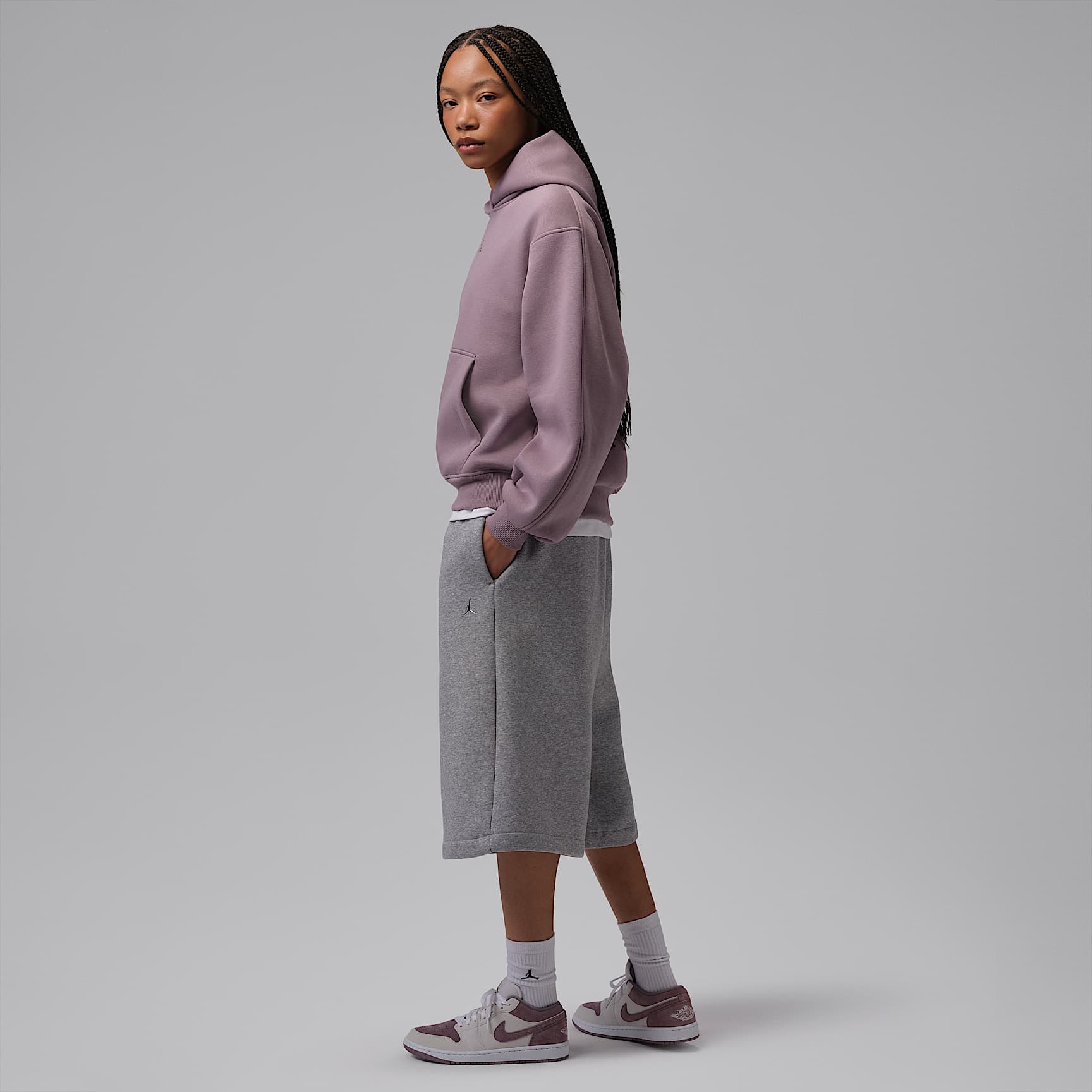 Air Jordan 1 Low Damenschuh – Swan/Purple Smoke/Weiß