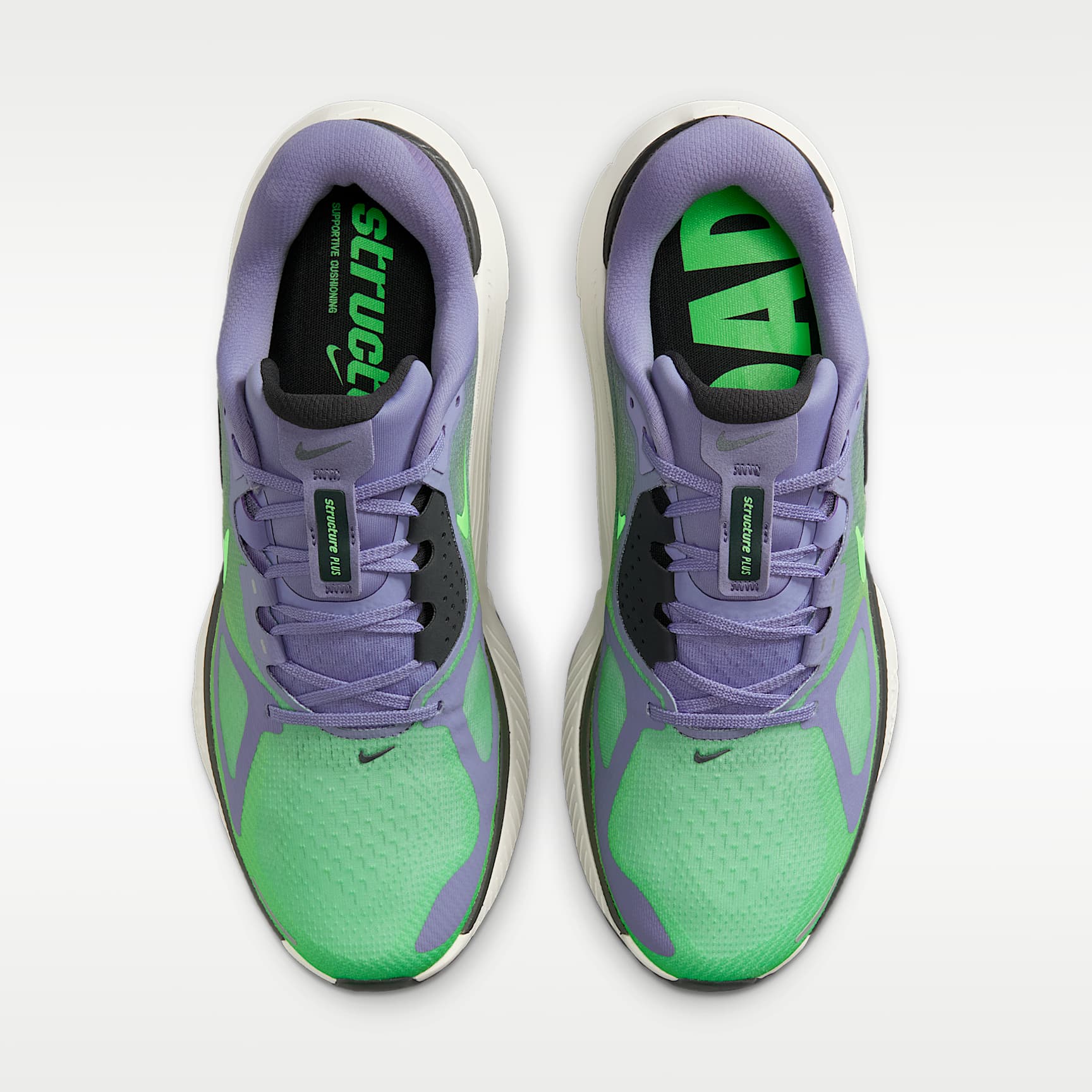 Nike Structure Plus Straßenlaufschuh (Herren) – Iron Purple/Off Noir/Sail/Voltage Green