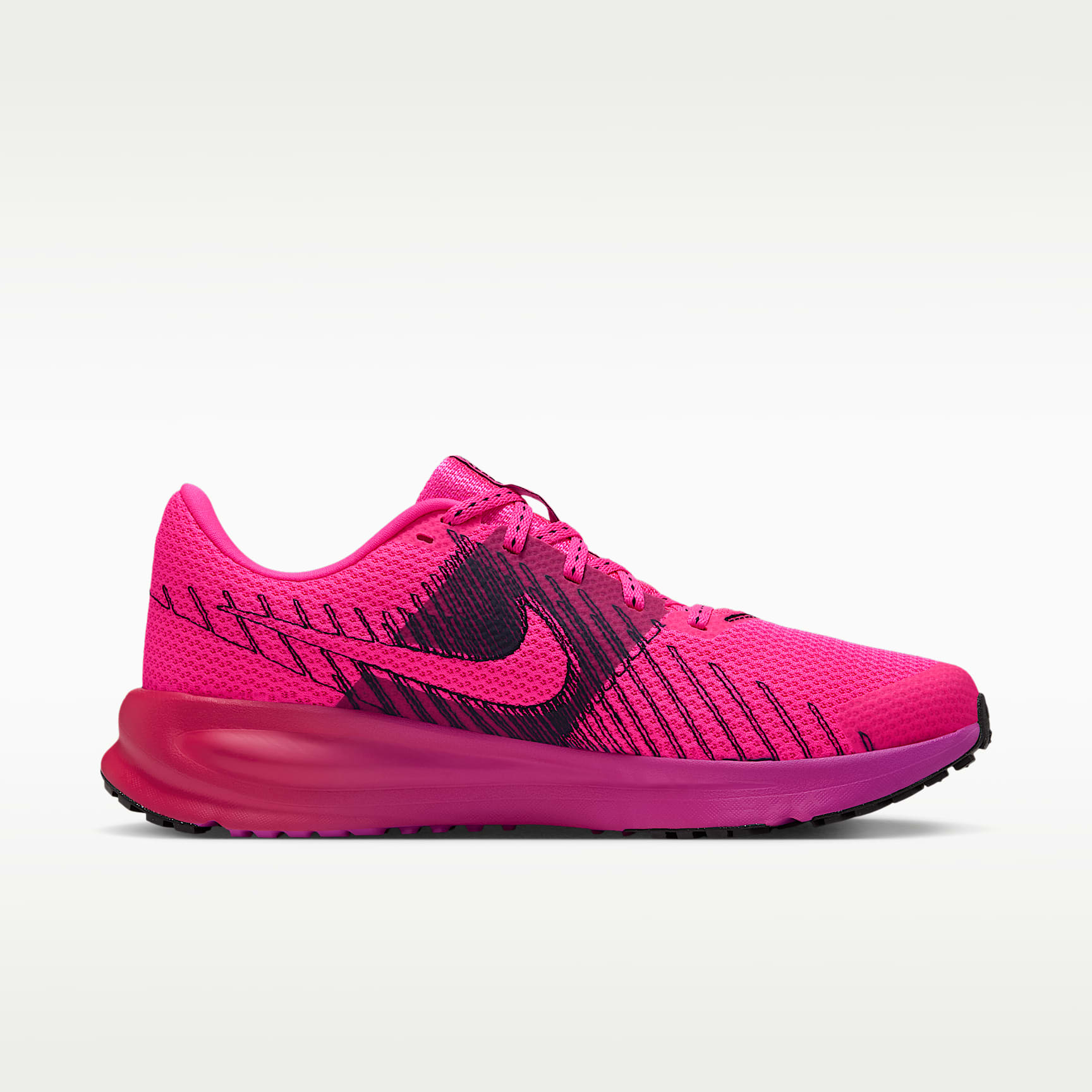 Nike Run Defy Straßenlaufschuh (Damen) – Hyper Pink/Fuchsia Blast/Laser Crimson/Schwarz