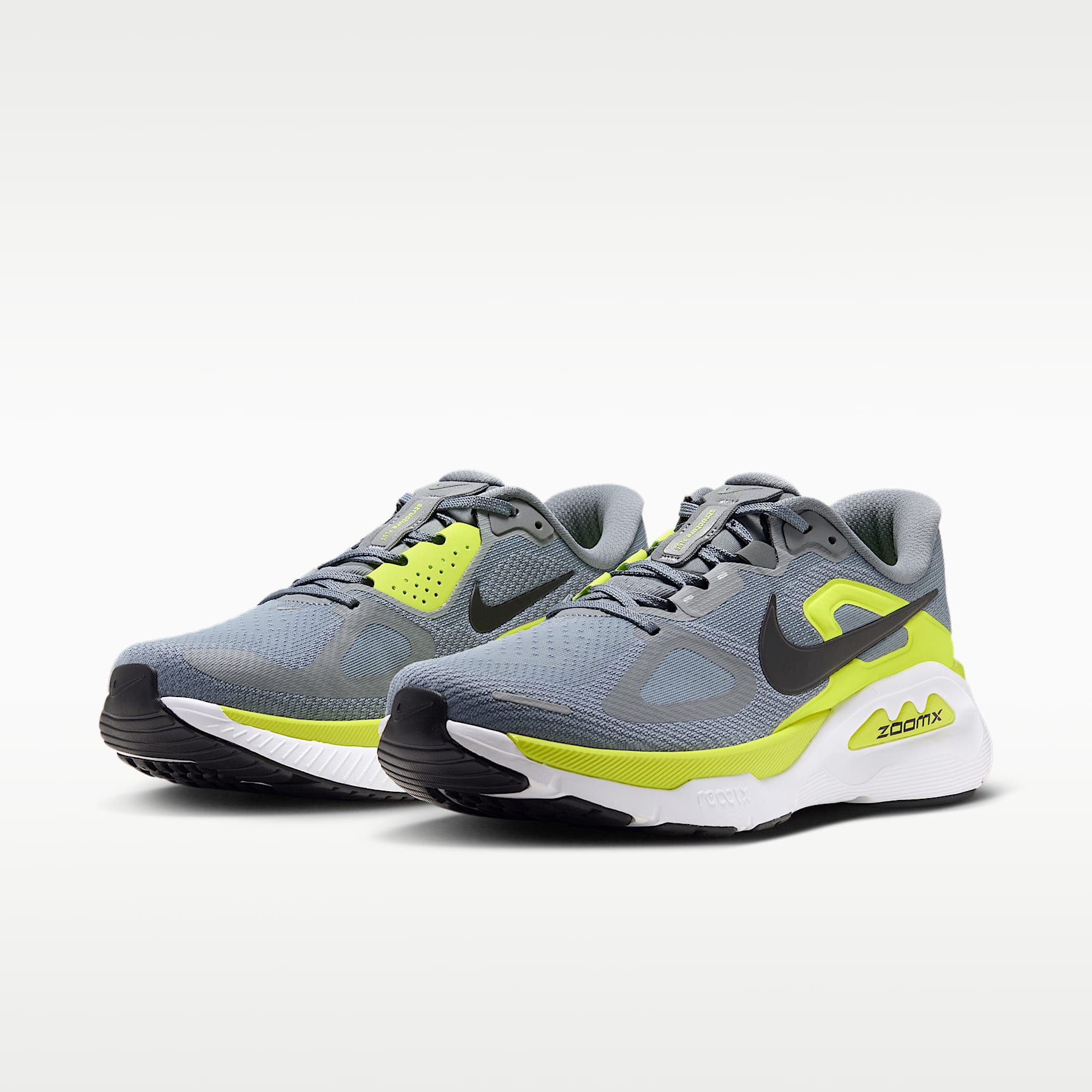Nike Structure Plus Straßenlaufschuh (Herren) – Cool Grey/Lemon Venom/Weiß/Schwarz