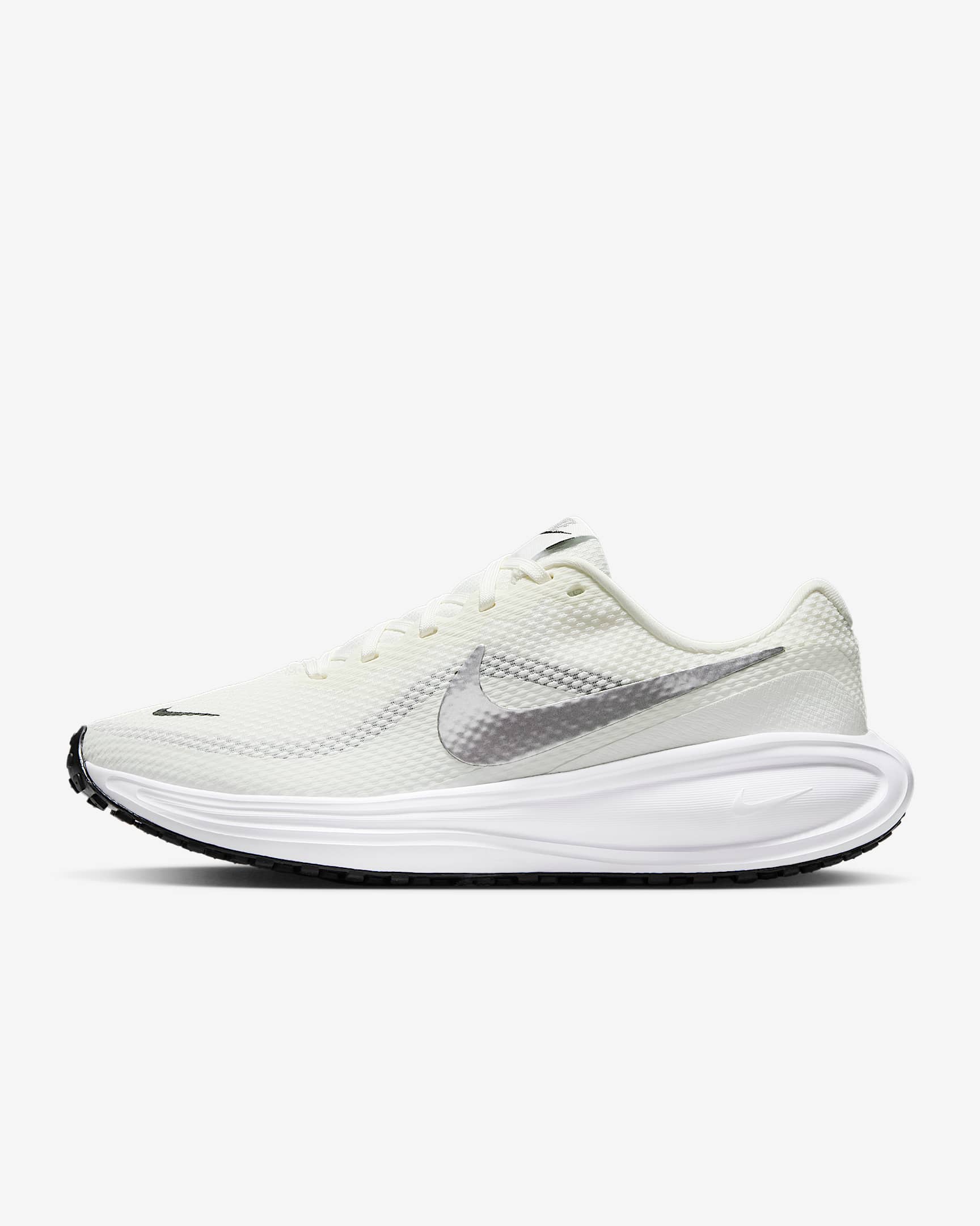 Nike Revolution 8 Straßenlaufschuh (Damen) – Sail/Weiß/Schwarz/Metallic Silver