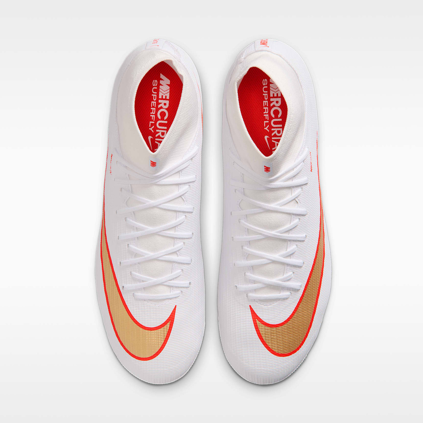 Nike Mercurial Superfly 11 Academy High-Top-Fußballschuh für Kunstrasen – Weiß/Bright Crimson/Blur