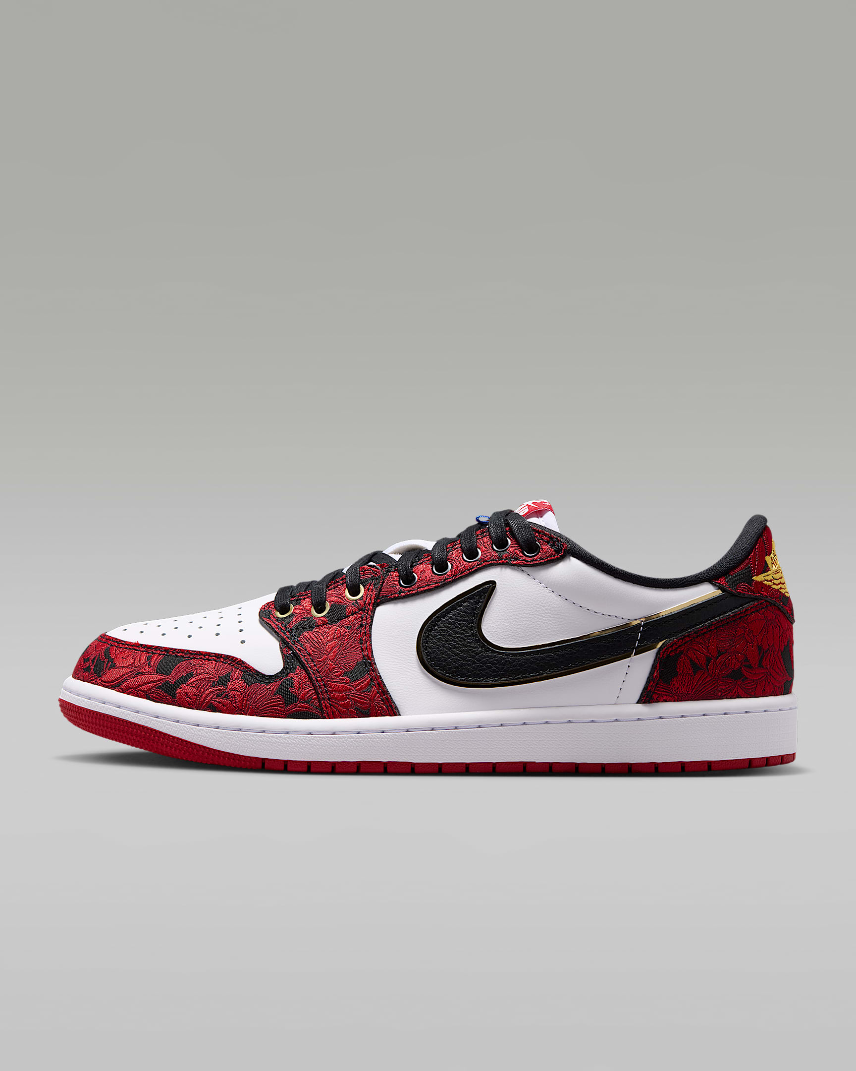 Air Jordan 1 Retro Low OG "Garden" Schuh (Herren) – Schwarz/Summit White/Laser Fuchsia/Varsity Red