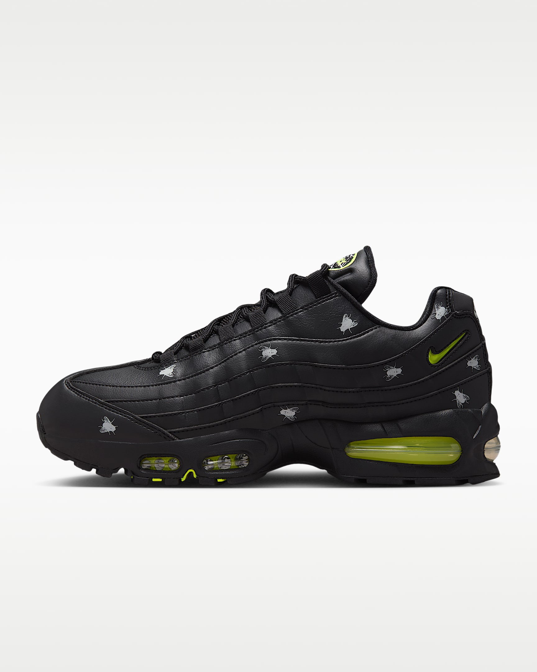 Nike Air Max 95 Premium Herrenschuh – Schwarz/Schwarz/Metallic Dark Grey/Neon Yellow