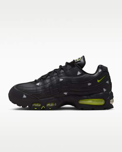 Nike Air Max 95 Premium Herrenschuh – Schwarz/Schwarz/Metallic Dark Grey/Neon Yellow
