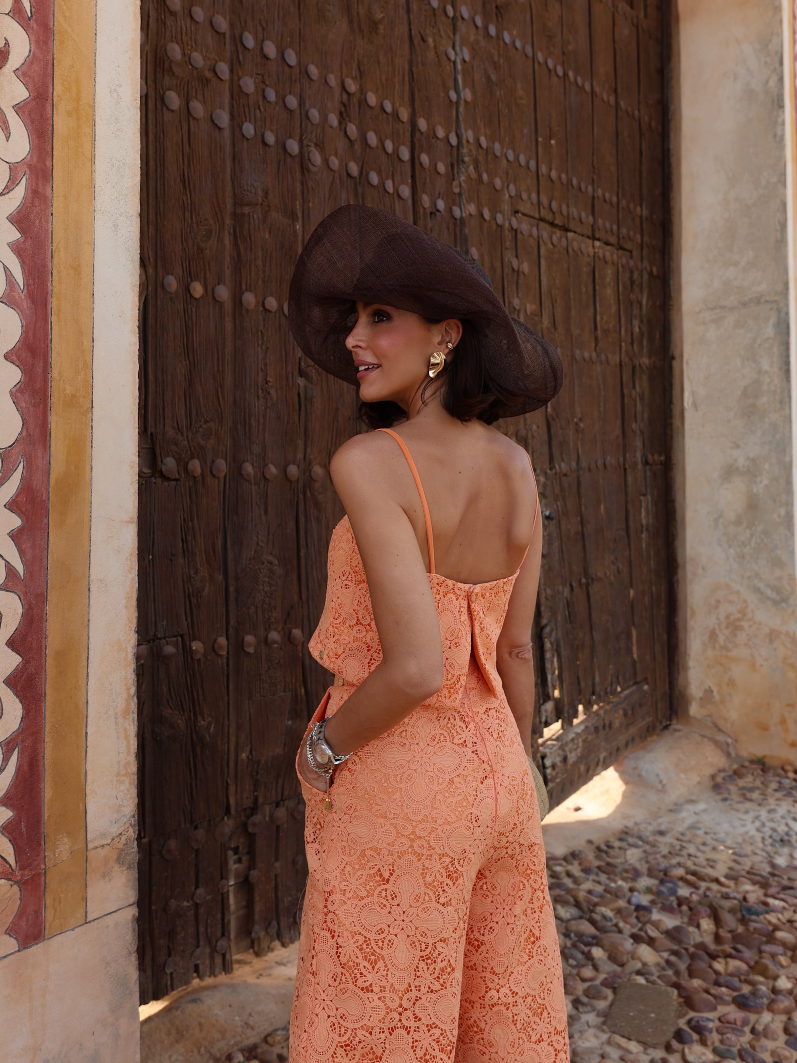 Pantalón Pinzas Aura Papaya