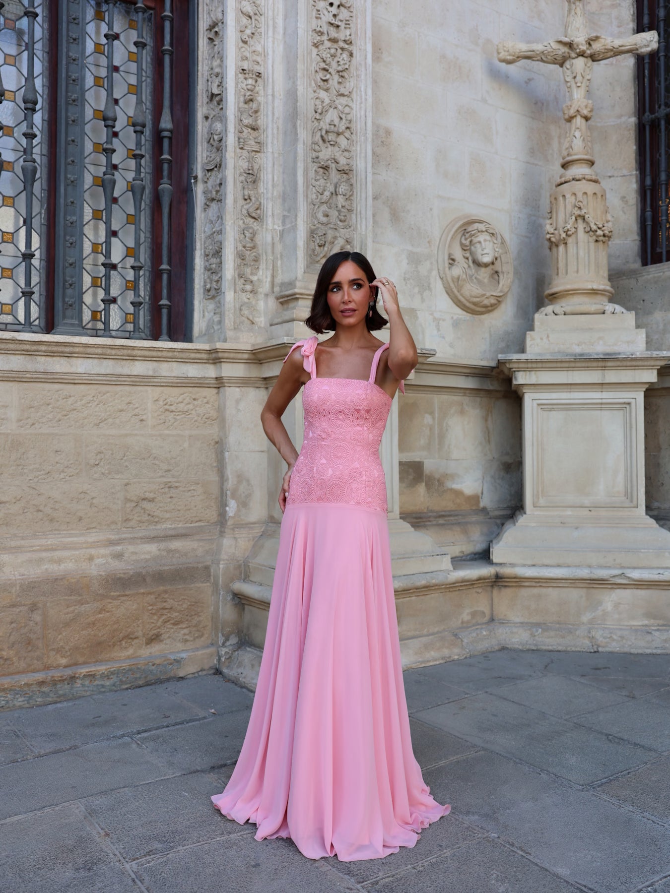 Vestido Largo Lacería