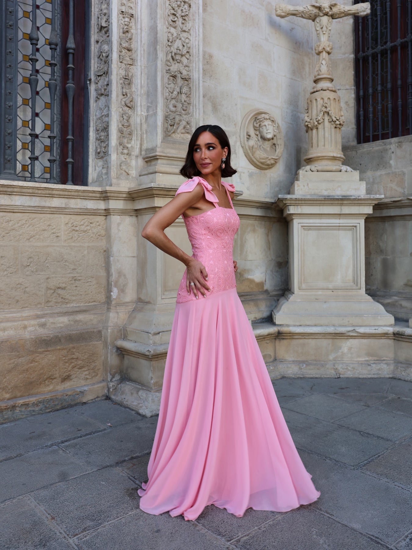 Vestido Largo Lacería