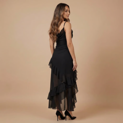 Women's Cocktail Ruffle High Slit Maxi Dress - product image 9