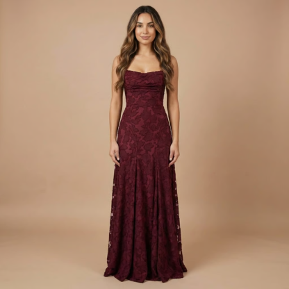 Women's Wedding Guest Floral Lace Maxi Dress Spaghetti Strap - product image 1