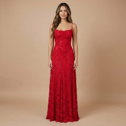 Women's Wedding Guest Floral Lace Maxi Dress Spaghetti Strap - product image 3