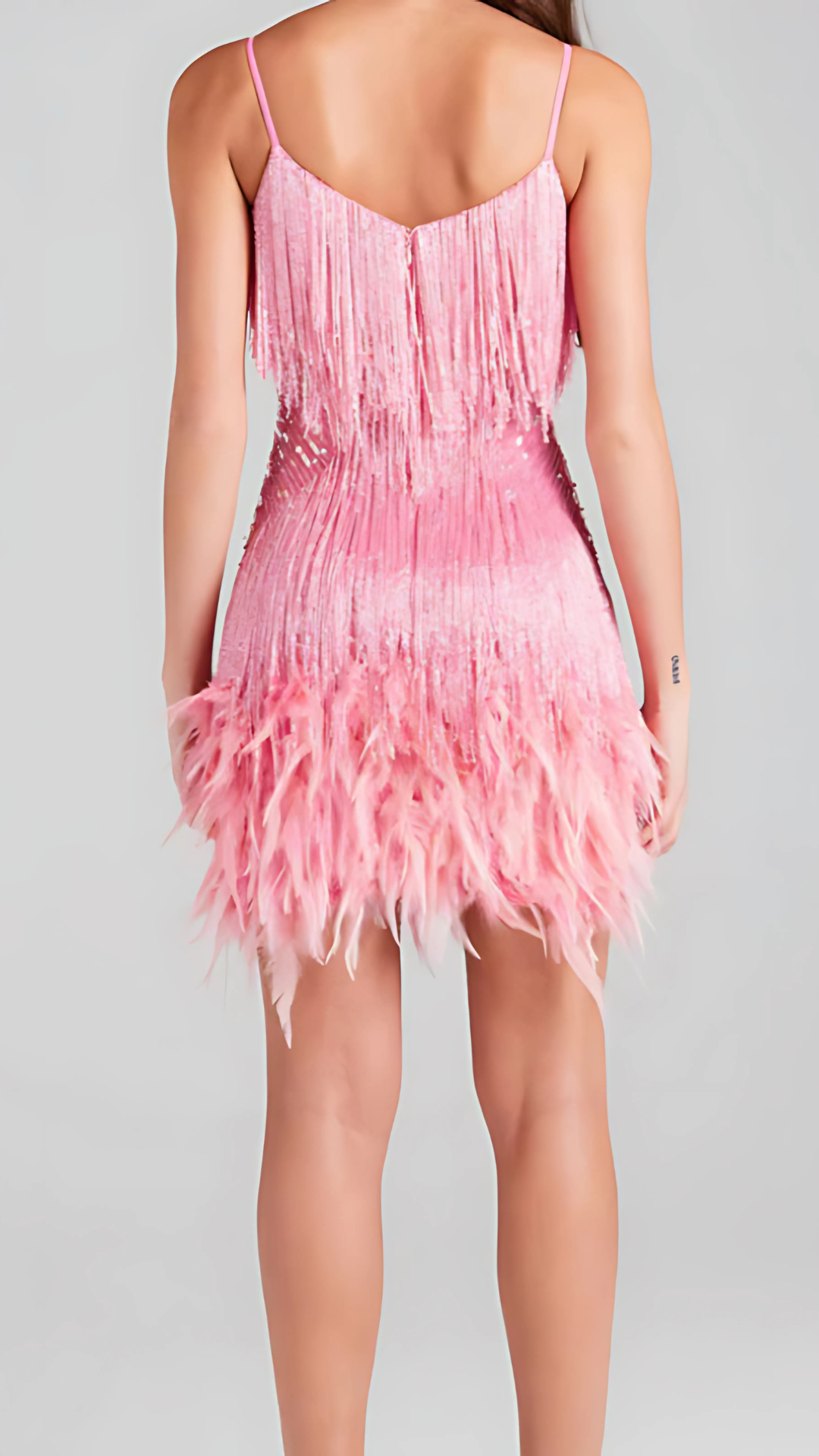 Women's Cocktail Sequin Fringe V Neck Mini Dress - product image 2