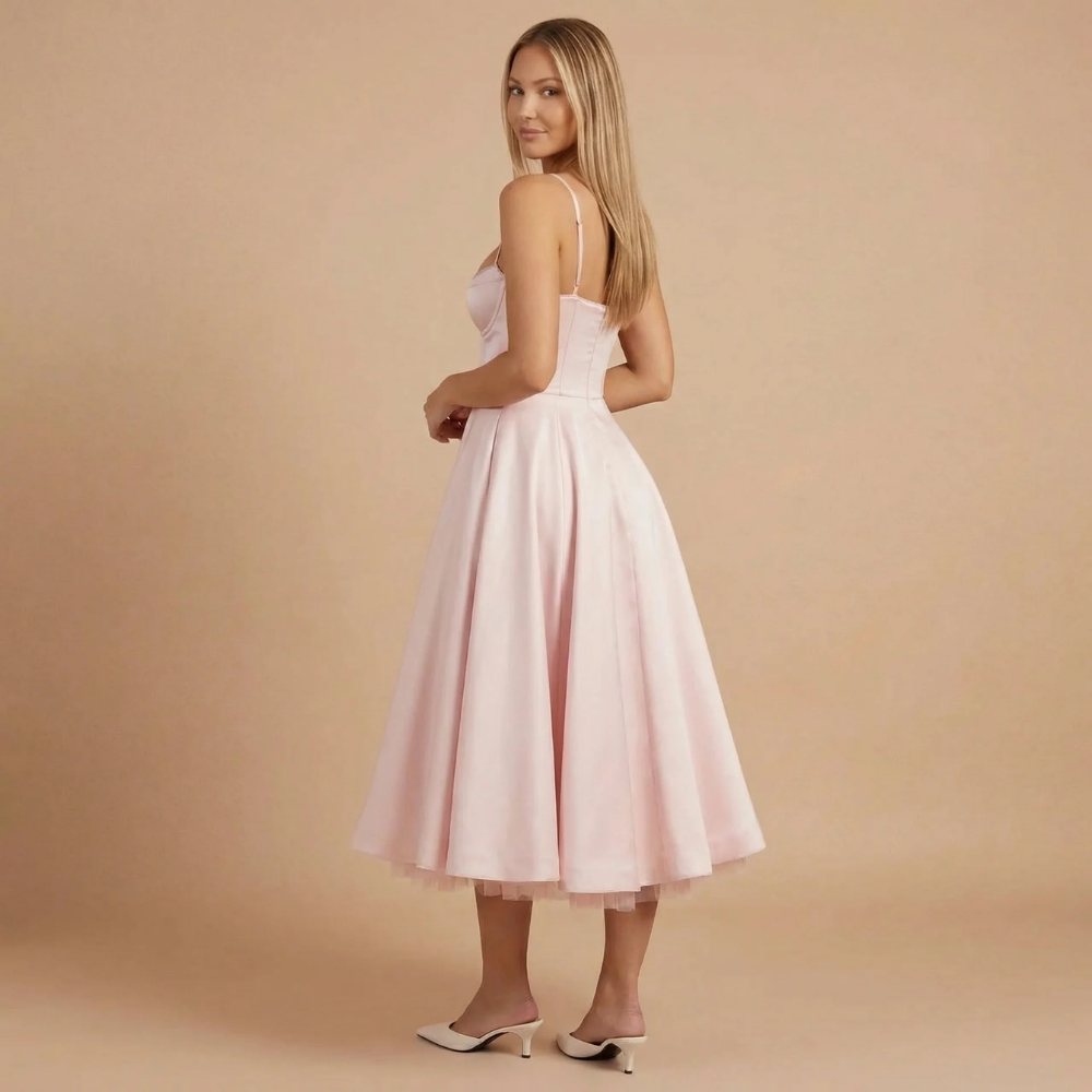 Women's Cocktail Sweetheart Neck Fit and Flare Midi Dress - product image 15