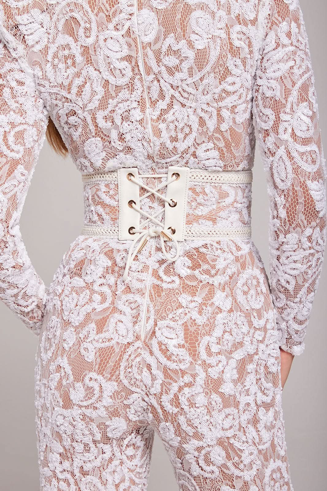 Women's Cocktail Sequin Lace Long Sleeve Wide Leg Jumpsuit - product image 8