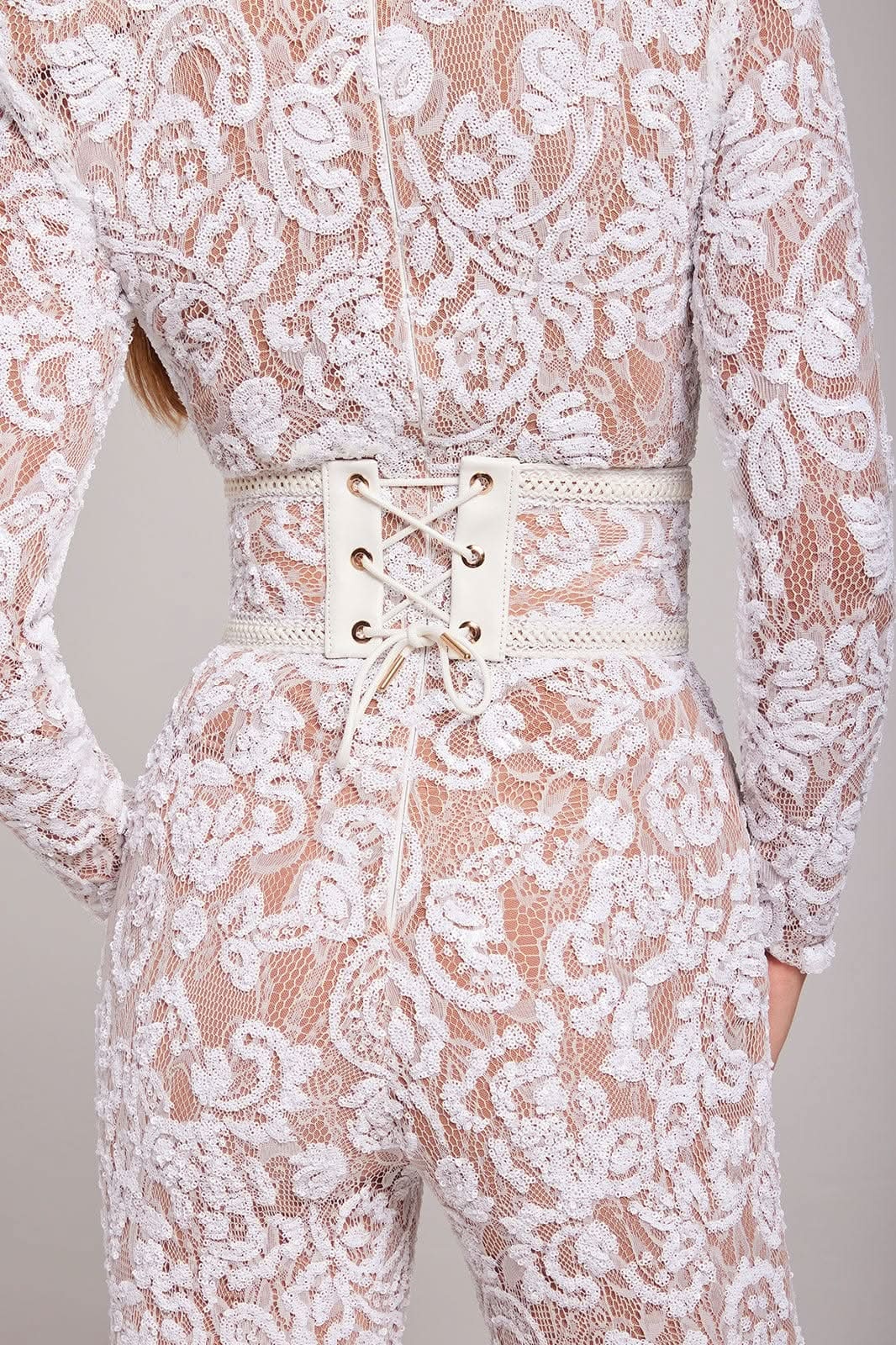 Women's Cocktail Sequin Lace Long Sleeve Wide Leg Jumpsuit - product image 8