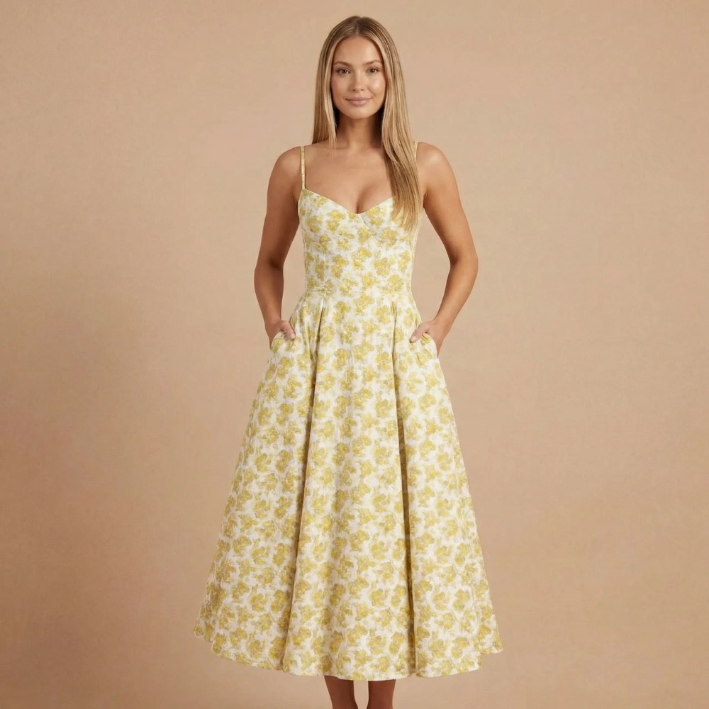 Women's Cocktail Sweetheart Neck Fit and Flare Midi Dress - product image 11